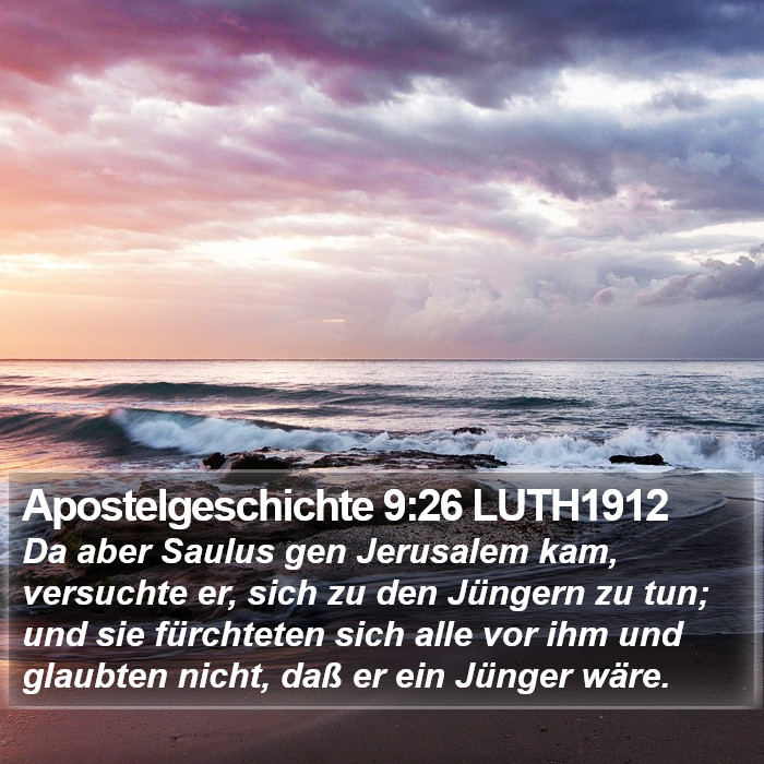 Apostelgeschichte 9:26 LUTH1912 Bible Study