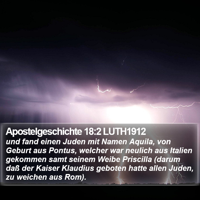 Apostelgeschichte 18:2 LUTH1912 Bible Study