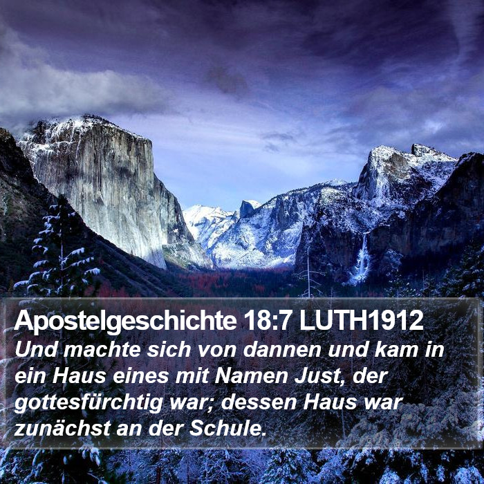 Apostelgeschichte 18:7 LUTH1912 Bible Study