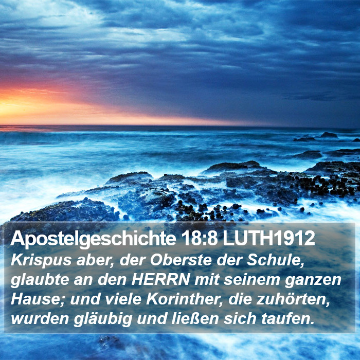 Apostelgeschichte 18:8 LUTH1912 Bible Study