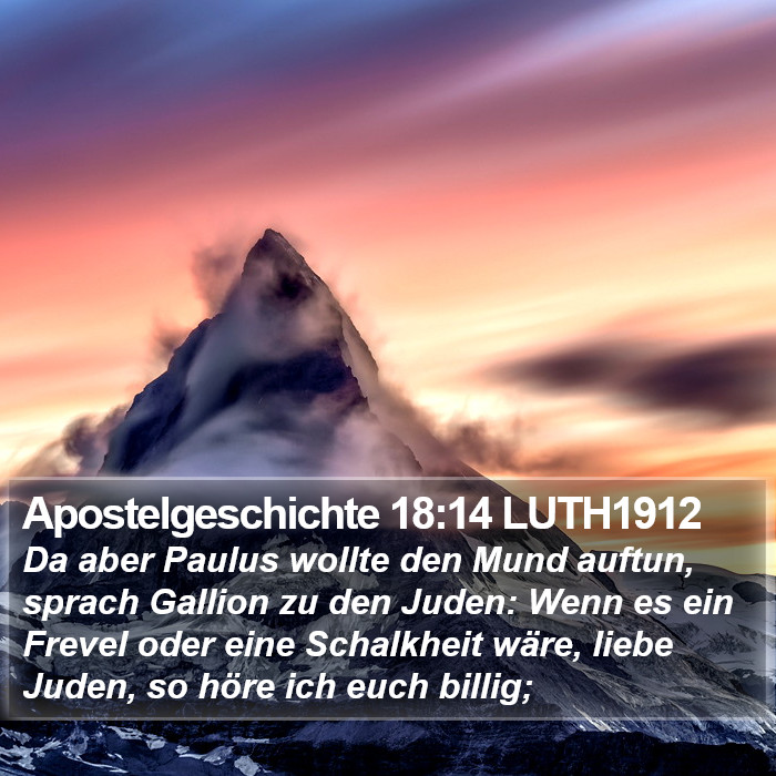 Apostelgeschichte 18:14 LUTH1912 Bible Study