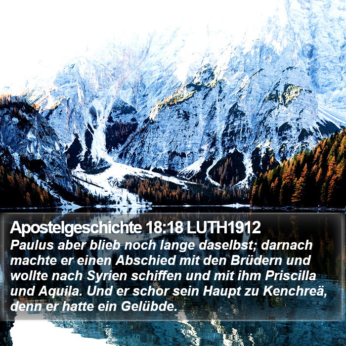 Apostelgeschichte 18:18 LUTH1912 Bible Study