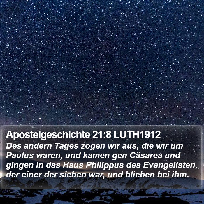 Apostelgeschichte 21:8 LUTH1912 Bible Study