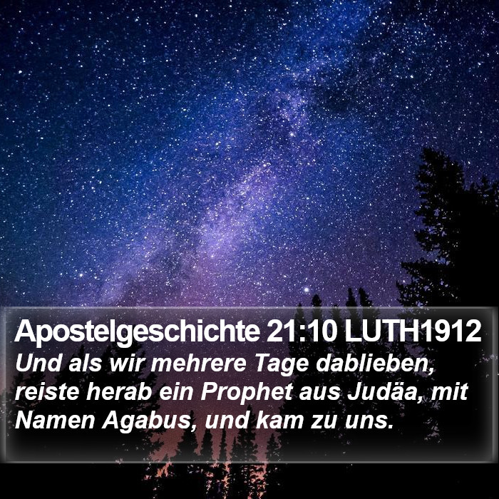 Apostelgeschichte 21:10 LUTH1912 Bible Study