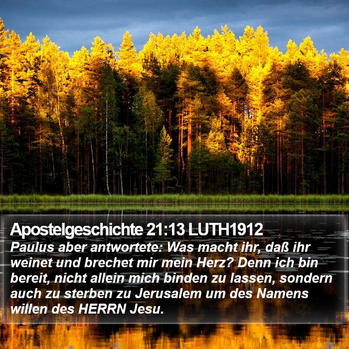 Apostelgeschichte 21:13 LUTH1912 Bible Study
