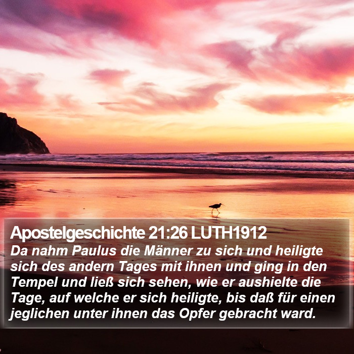 Apostelgeschichte 21:26 LUTH1912 Bible Study