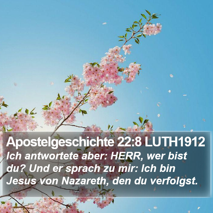 Apostelgeschichte 22:8 LUTH1912 Bible Study