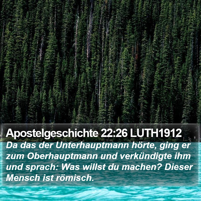 Apostelgeschichte 22:26 LUTH1912 Bible Study