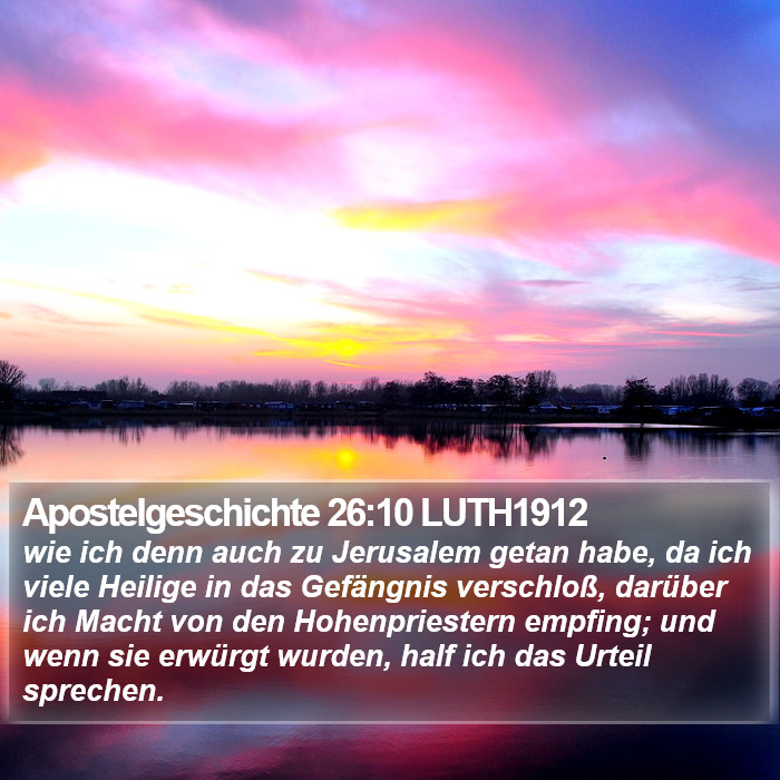 Apostelgeschichte 26:10 LUTH1912 Bible Study