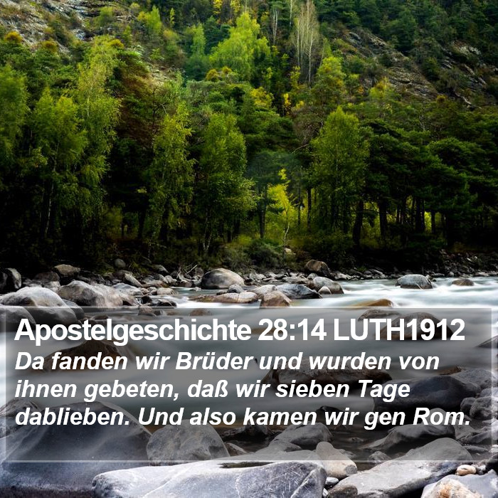 Apostelgeschichte 28:14 LUTH1912 Bible Study