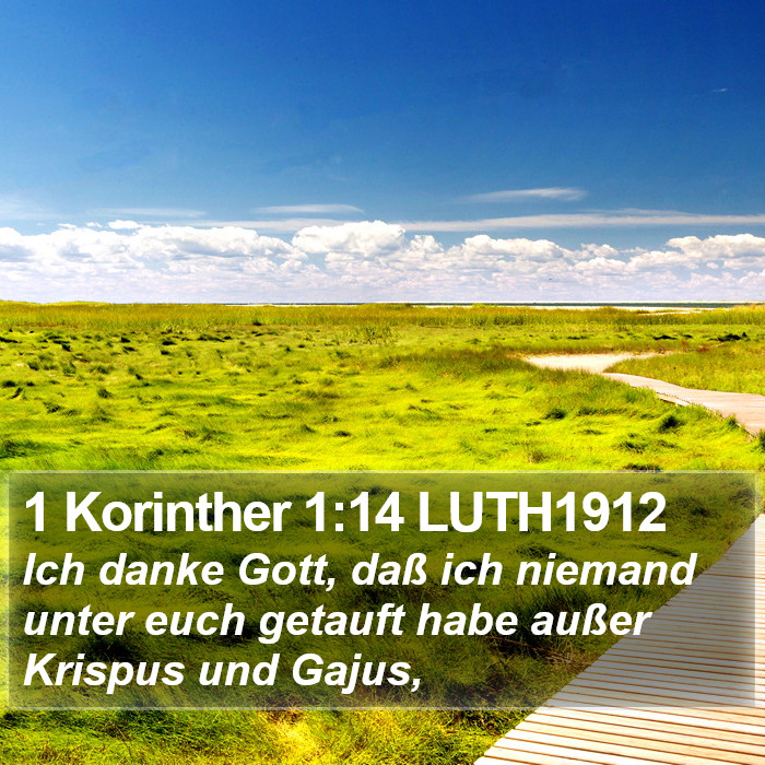 1 Korinther 1:14 LUTH1912 Bible Study