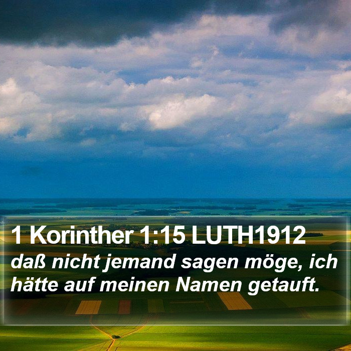 1 Korinther 1:15 LUTH1912 Bible Study