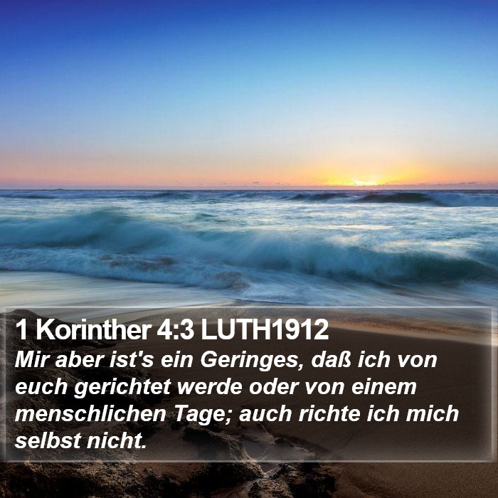 1 Korinther 4:3 LUTH1912 Bible Study