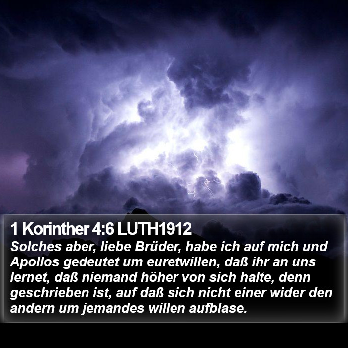 1 Korinther 4:6 LUTH1912 Bible Study