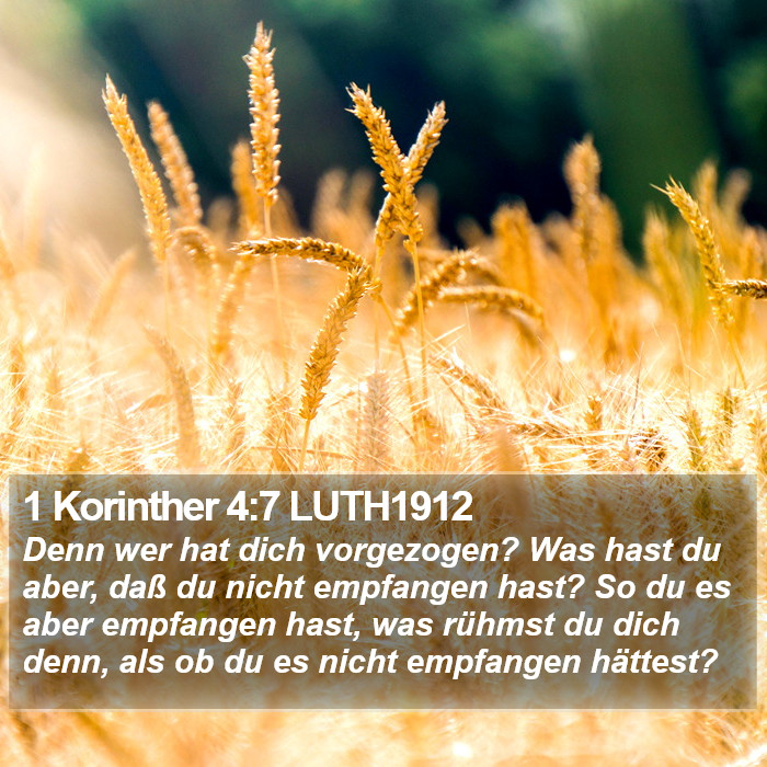 1 Korinther 4:7 LUTH1912 Bible Study