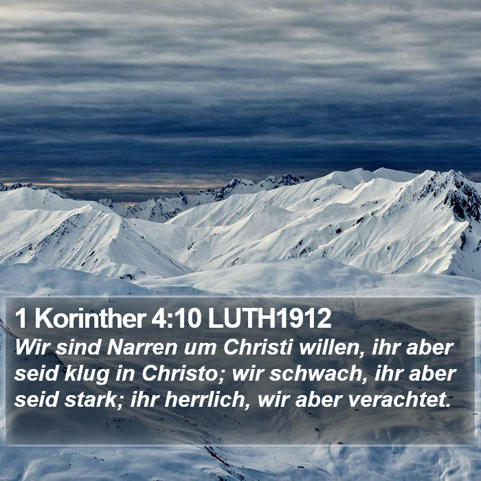 1 Korinther 4:10 LUTH1912 Bible Study