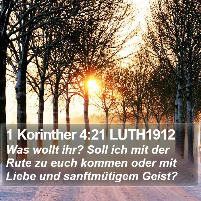 1 Korinther 4:21 LUTH1912 Bible Study