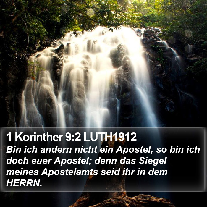 1 Korinther 9:2 LUTH1912 Bible Study
