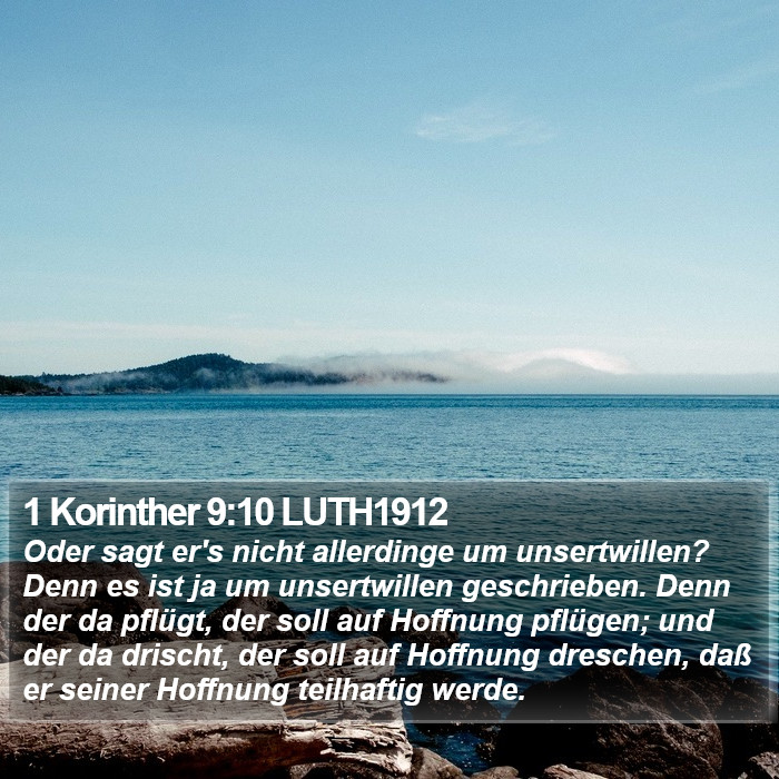 1 Korinther 9:10 LUTH1912 Bible Study
