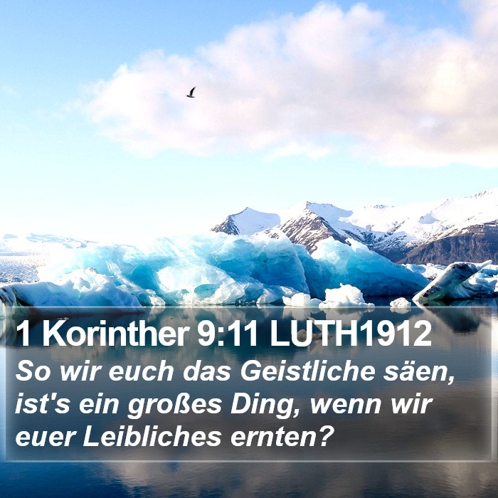 1 Korinther 9:11 LUTH1912 Bible Study
