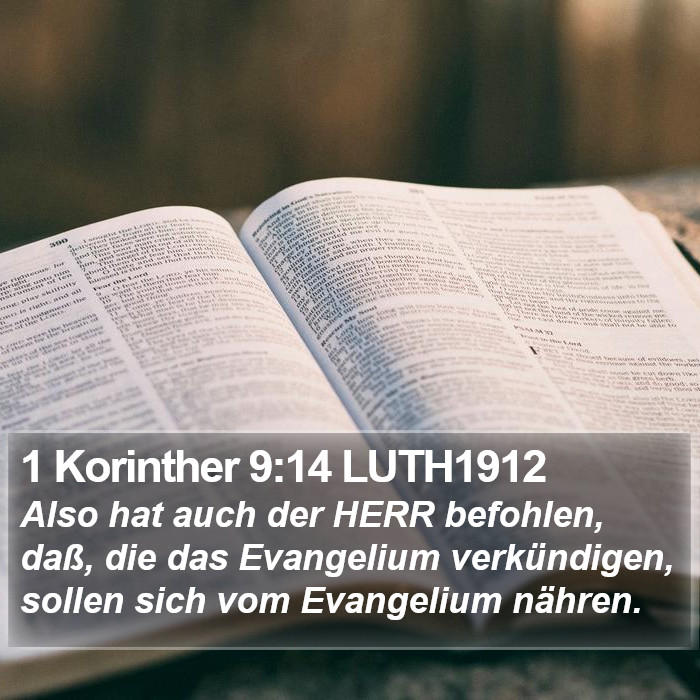 1 Korinther 9:14 LUTH1912 Bible Study