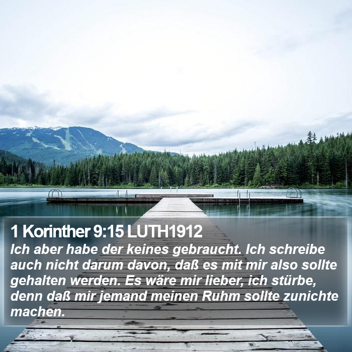 1 Korinther 9:15 LUTH1912 Bible Study