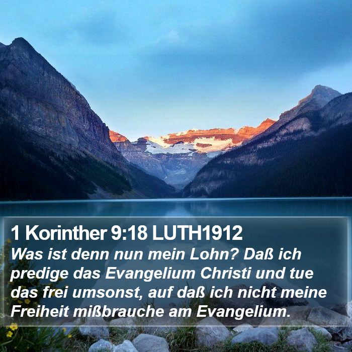 1 Korinther 9:18 LUTH1912 Bible Study