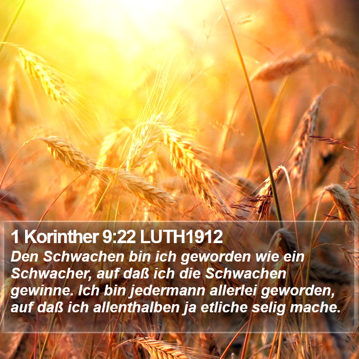 1 Korinther 9:22 LUTH1912 Bible Study
