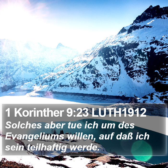 1 Korinther 9:23 LUTH1912 Bible Study