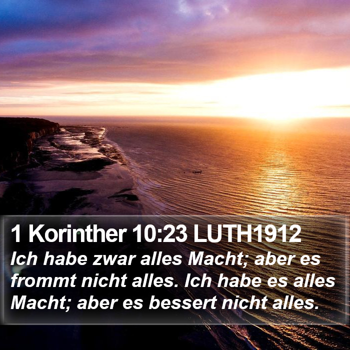 1 Korinther 10:23 LUTH1912 Bible Study