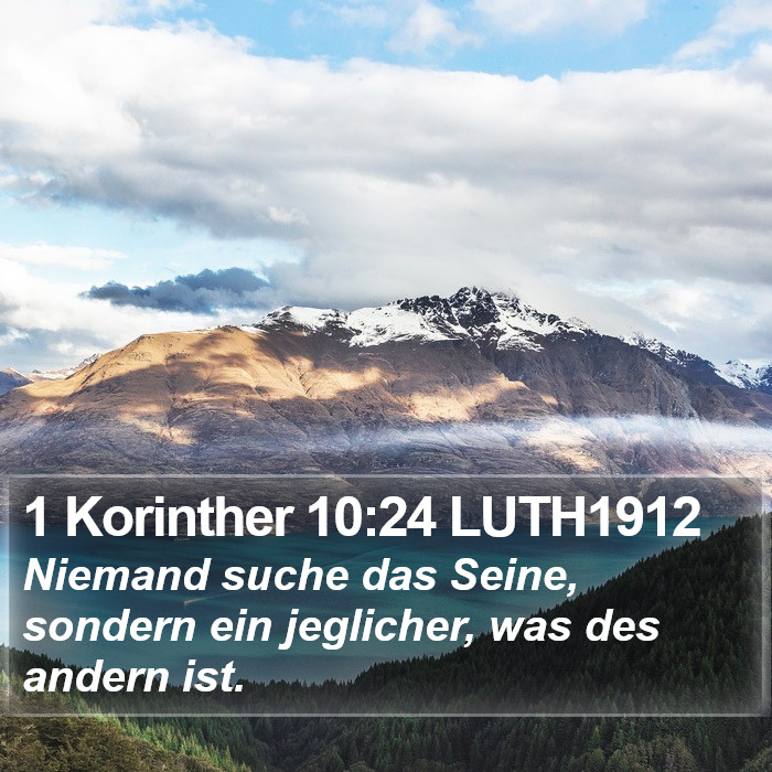 1 Korinther 10:24 LUTH1912 Bible Study