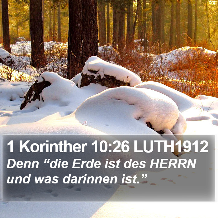 1 Korinther 10:26 LUTH1912 Bible Study