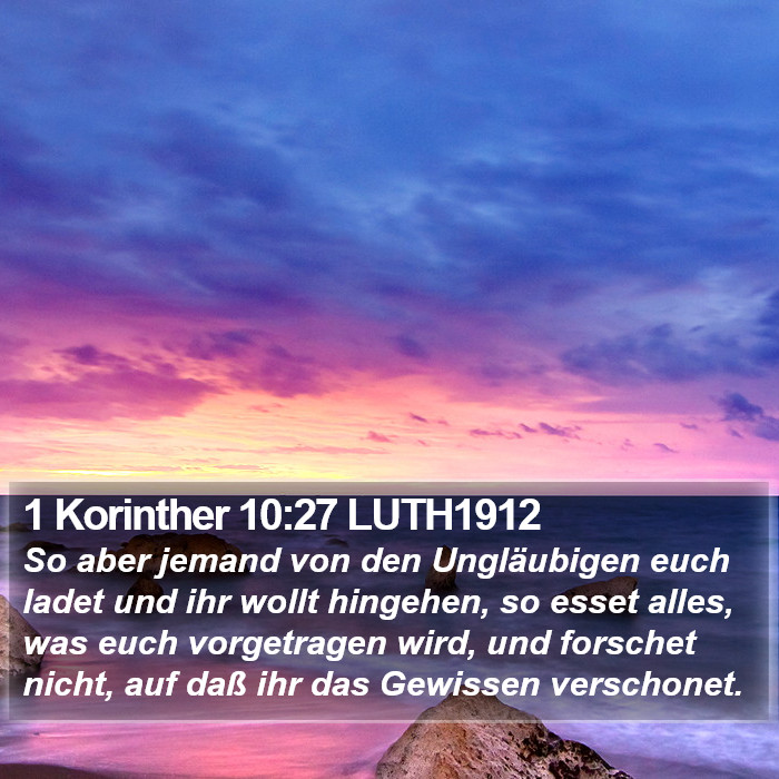 1 Korinther 10:27 LUTH1912 Bible Study