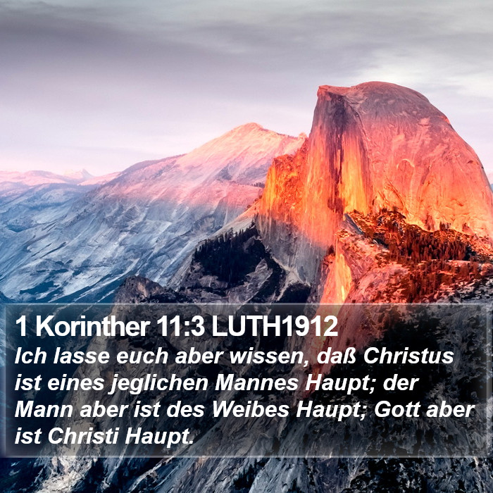 1 Korinther 11:3 LUTH1912 Bible Study