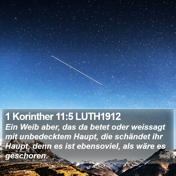 1 Korinther 11:5 LUTH1912 Bible Study