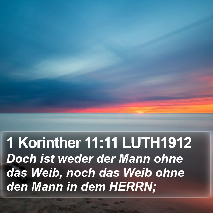 1 Korinther 11:11 LUTH1912 Bible Study
