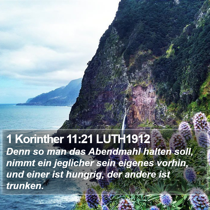 1 Korinther 11:21 LUTH1912 Bible Study