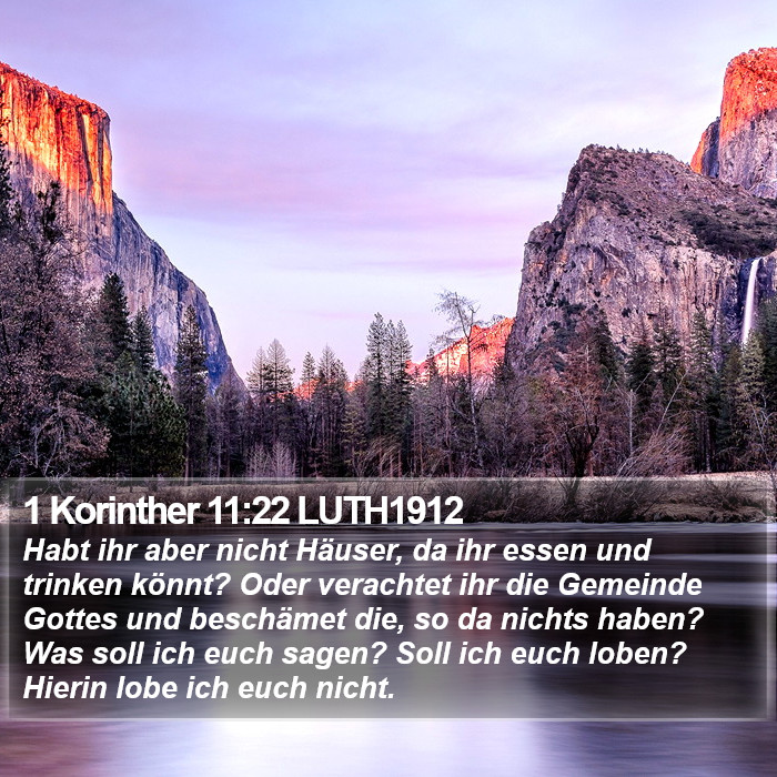 1 Korinther 11:22 LUTH1912 Bible Study