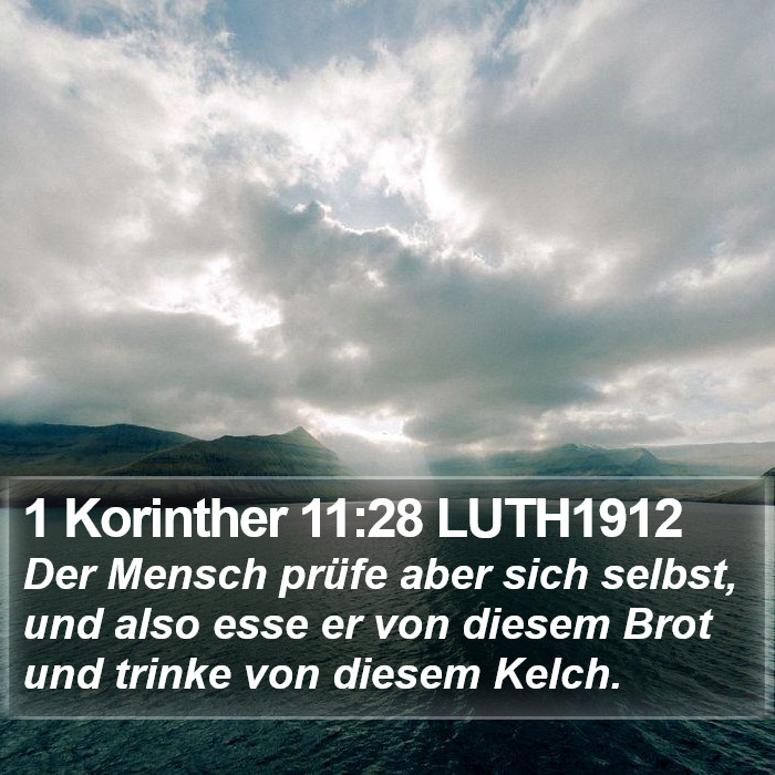 1 Korinther 11:28 LUTH1912 Bible Study