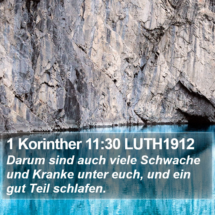 1 Korinther 11:30 LUTH1912 Bible Study