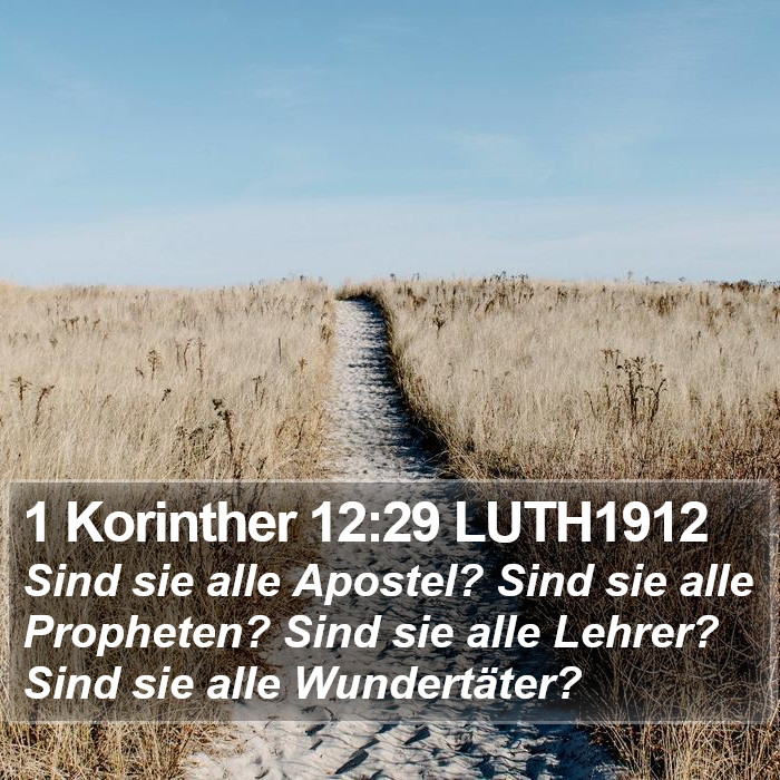 1 Korinther 12:29 LUTH1912 Bible Study