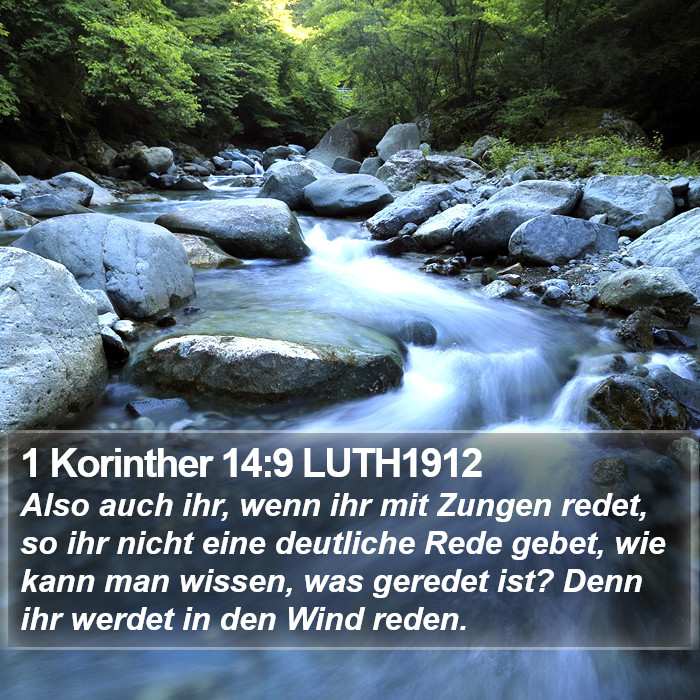 1 Korinther 14:9 LUTH1912 Bible Study