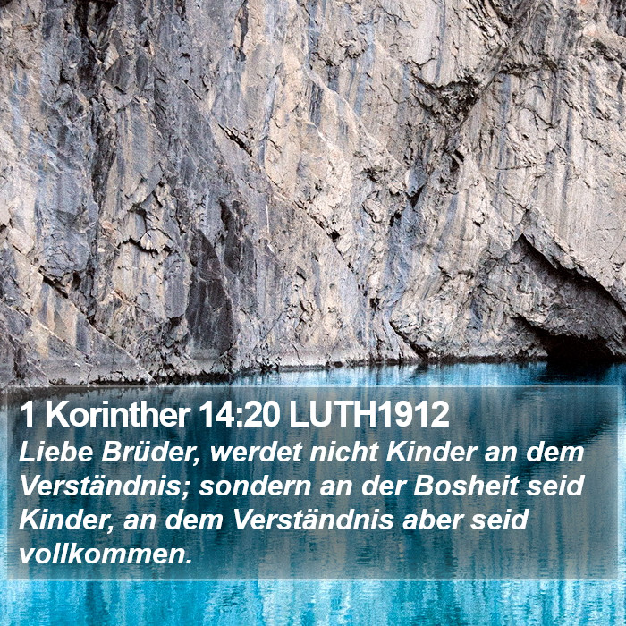 1 Korinther 14:20 LUTH1912 Bible Study