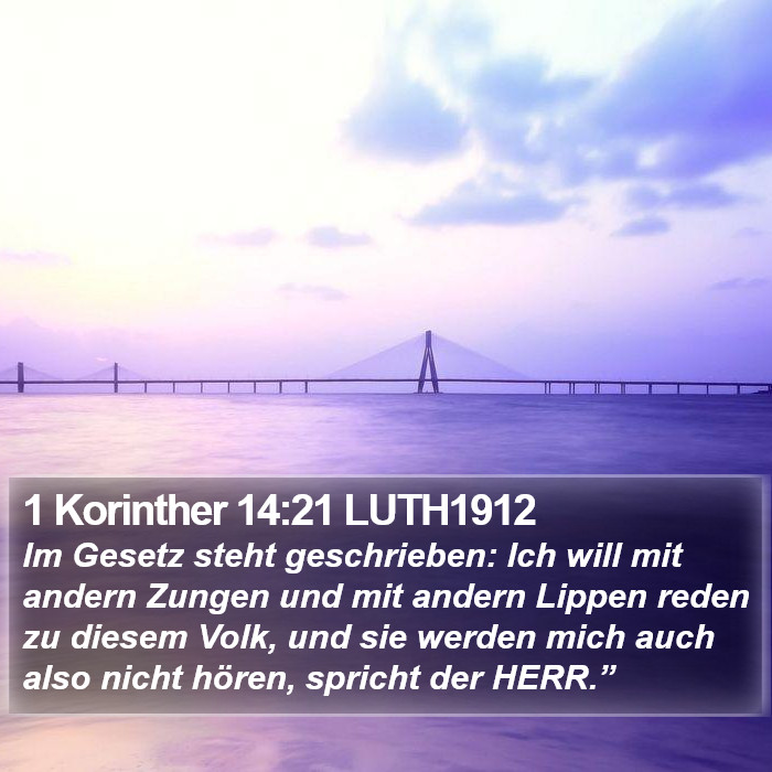 1 Korinther 14:21 LUTH1912 Bible Study