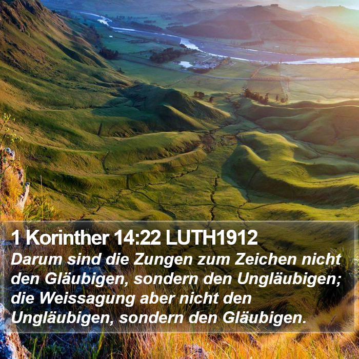 1 Korinther 14:22 LUTH1912 Bible Study