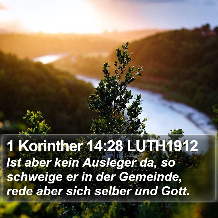 1 Korinther 14:28 LUTH1912 Bible Study