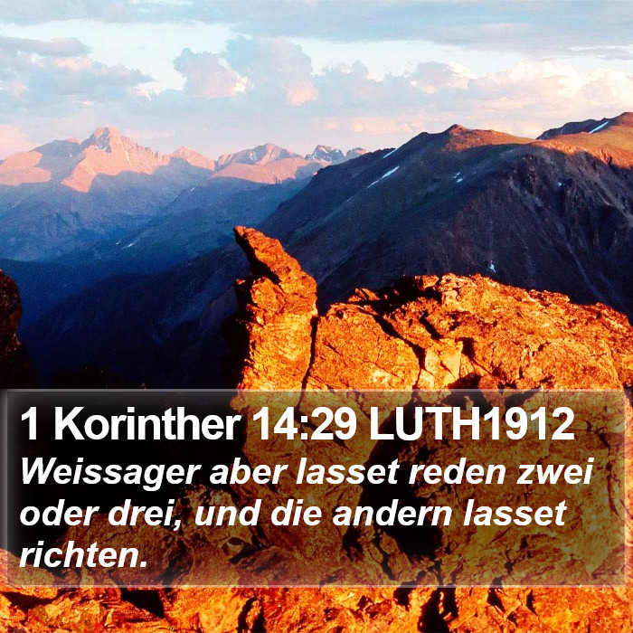 1 Korinther 14:29 LUTH1912 Bible Study