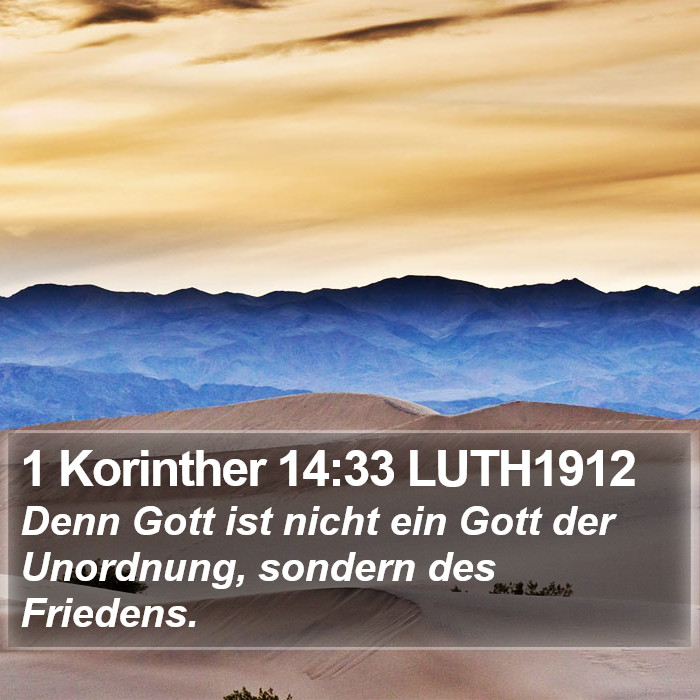 1 Korinther 14:33 LUTH1912 Bible Study