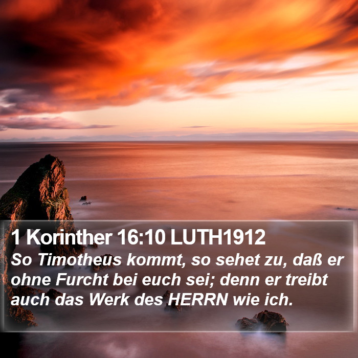 1 Korinther 16:10 LUTH1912 Bible Study