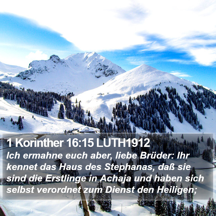 1 Korinther 16:15 LUTH1912 Bible Study